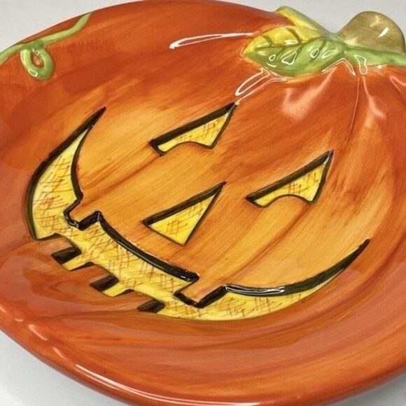 Certified International Susan Winget Jack O’Lantern Pumpkin Halloween Dish Bowl - Picture 7 of 11